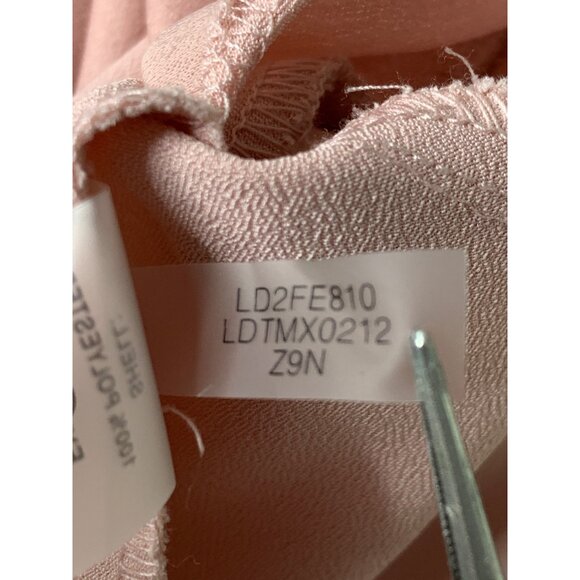 Karl Lagerfeld Paris Pink Faux Wrap Dress Surplus Neck Ruffle Hem LS Size 2 - Picture 11 of 11